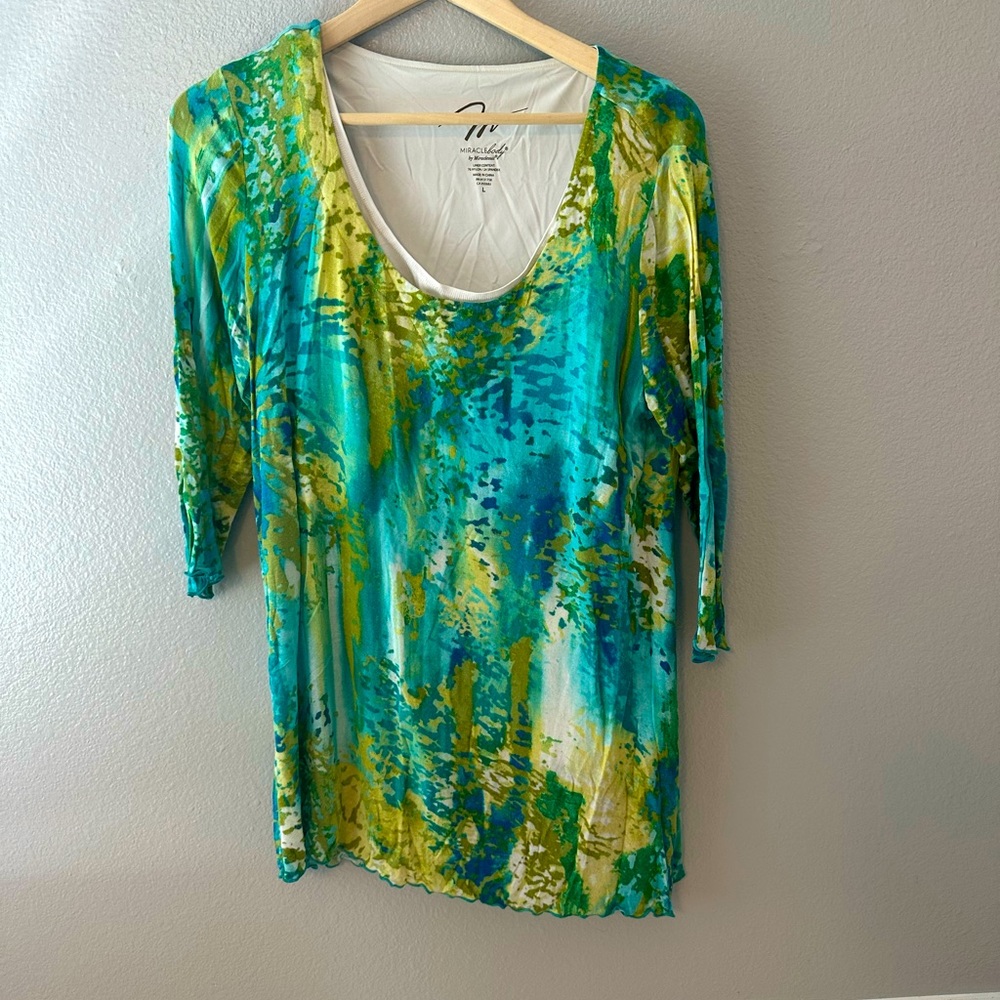 Miraclebody by MiracleSuit Teal Top Size L